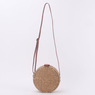 Bolsa de Playa Redonda Tejida a Mano - Bolso Cruzado de Ratán para Mujer - Image 12