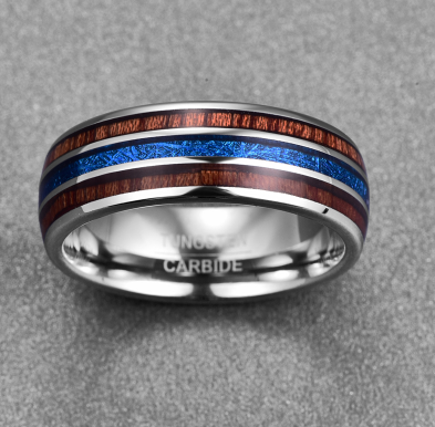 Anillo de Bodas Hawaiano Koa Wood Pulido 8MM para Hombre - Image 3