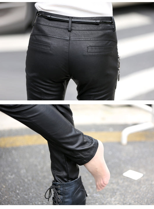 Pantalones de Cuero Slim Versátiles y Elegantes para Mujer - Image 2