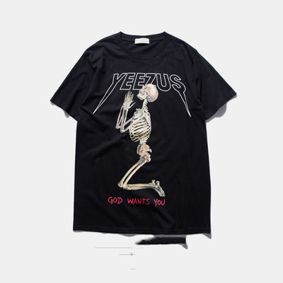 Camiseta de Algodón Puro con Diseño Calavera Religiosa Unisex - Image 7