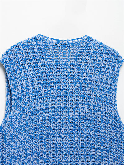 Chaleco Tejido Grueso de Punto Liso Estilo Europeo Casual - Image 12