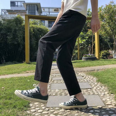 Pantalones Casuales Holgados para Hombre Estilo Harén Cropped - Image 3