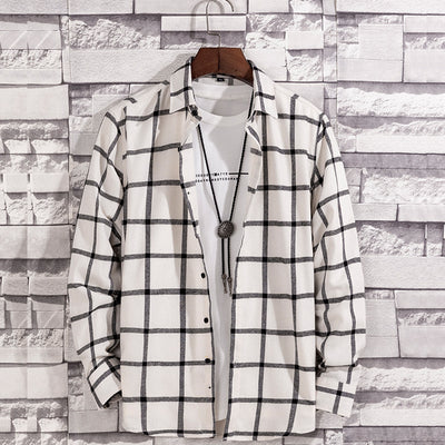 Camisa Casual de Cuadros para Hombre Manga Larga