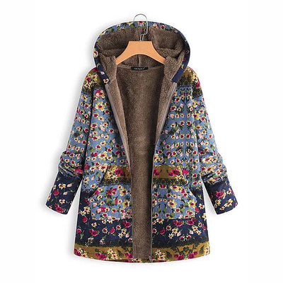 Sudadera Impresa de Algodón y Lino con Capucha - Abrigo Cálido y Suave - Image 4