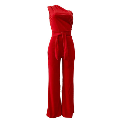 Jumpsuit con Hombros Inclinados Asimétrico - Image 22