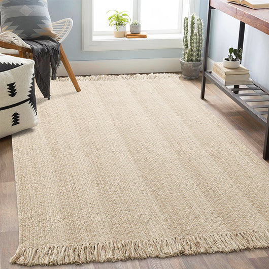 Alfombra de Lana Natural Blanco Leche - Diseño Moderno Minimalista para Sala y Dormitorio - Image 2
