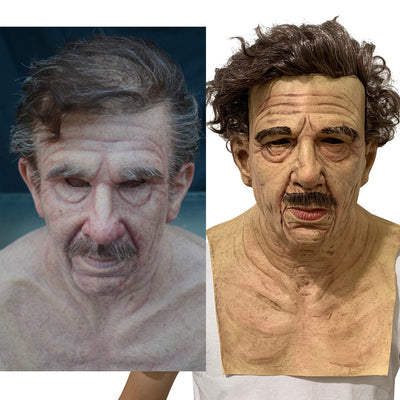 Máscara de Anciano con Cabello Blanco y Barba para Halloween - Image 8