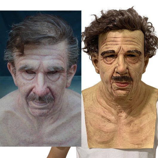 Máscara de Anciano con Cabello Blanco y Barba para Halloween - Image 8
