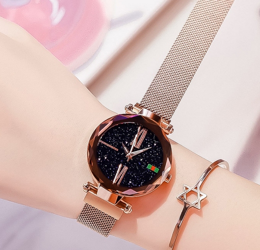 Reloj Mujer Cielo Estrellado con Malla Magnética y Cristal de Cuarzo - Image 12