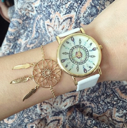 Reloj de Moda con Diseño de Pluma de Pavo Real Indio - Image 5