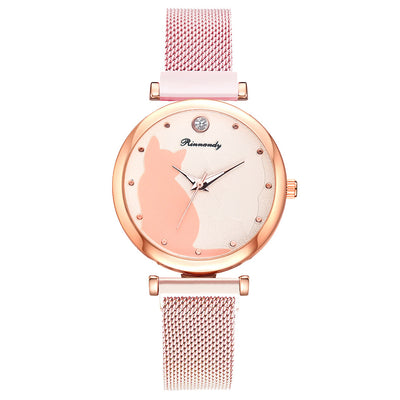 Juego de Reloj y Pulsera con Diseño de Gato para Mujer - Image 14