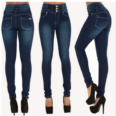 Jeans Talle Grande Cintura Alta Mujer - Stretch Slim Fit con Botones - Image 11