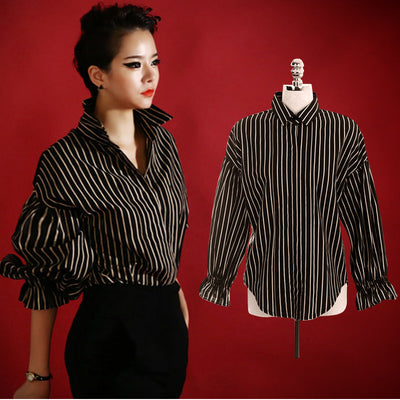 Blusa Holgada a Rayas Blanco y Negro - Image 3