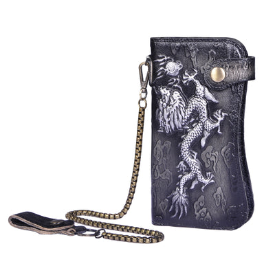Cartera de Cuero Genuino con Diseño Dragón Tigre - Image 8