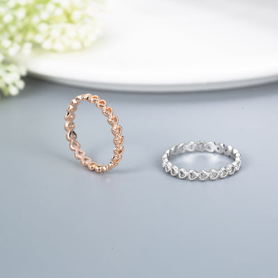 Anillo de Corazón Chapado en Cobre y Platino - Image 3