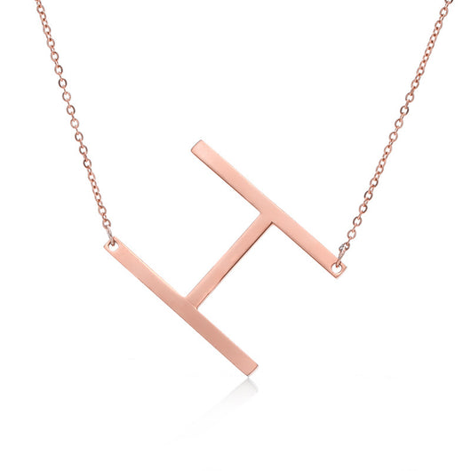 Collar Inicial Acero Inoxidable Chapado en Oro Rosa - Image 36
