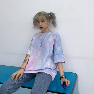Camiseta Tie Dye Suelta de Manga Corta - Image 6