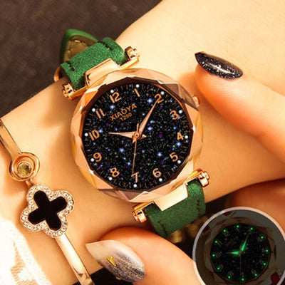 Reloj de Mujer Lujo Dial Cielo Estrellado Oro Rosado - Pulsera Elegante - Image 6