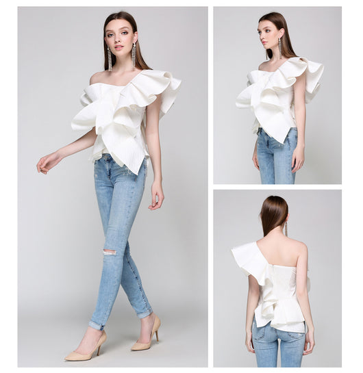 Blusa sin mangas con volantes - Image 2