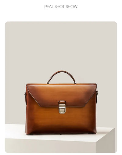 Bolso Vintage Artesanal de Cuero con Solapa para Negocios - Image 15