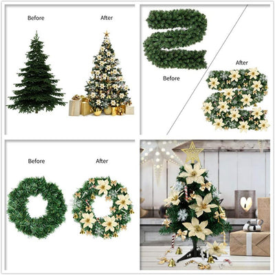 Set de 120 Flores Navideñas Decorativas para Colgar - Image 12