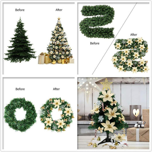 Set de 120 Flores Navideñas Decorativas para Colgar - Image 12