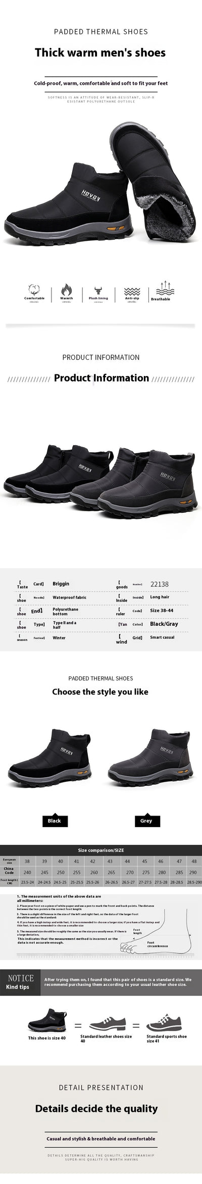 Zapatos Deportivos Casuales para Hombre con Forro Polar Térmico - Image 6