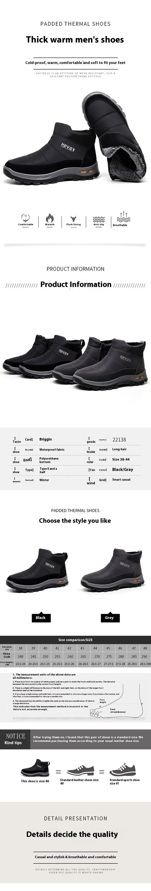 Zapatos Deportivos Casuales para Hombre con Forro Polar Térmico - Image 6