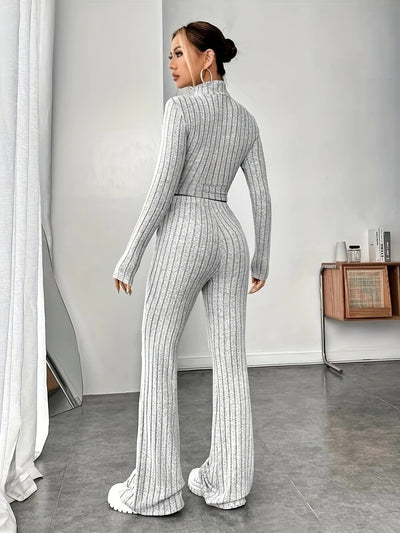 Conjunto de Punto Acanalado para Mujer - Blusa Manga Larga y Pantalón - Image 13