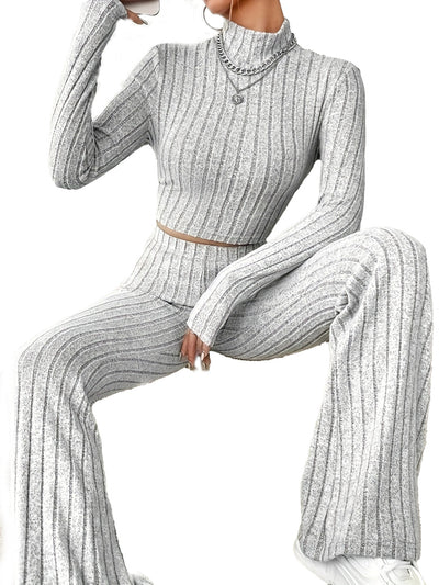 Conjunto de Punto Acanalado para Mujer - Blusa Manga Larga y Pantalón - Image 15