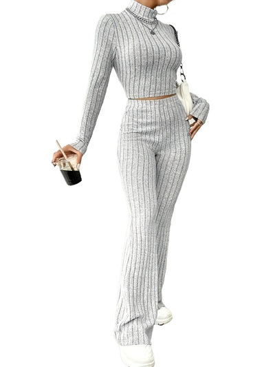 Conjunto de Punto Acanalado para Mujer - Blusa Manga Larga y Pantalón - Image 16