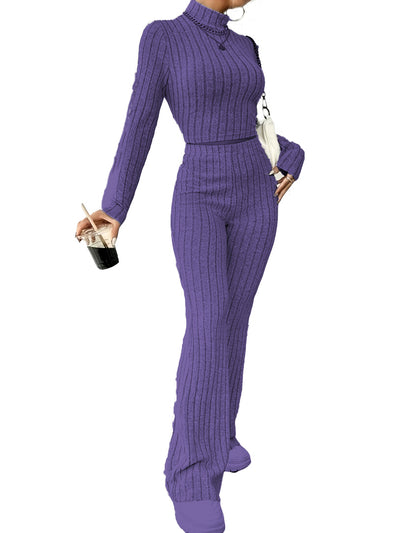 Conjunto de Punto Acanalado para Mujer - Blusa Manga Larga y Pantalón - Image 19