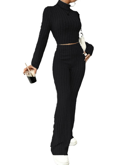 Conjunto de Punto Acanalado para Mujer - Blusa Manga Larga y Pantalón - Image 21