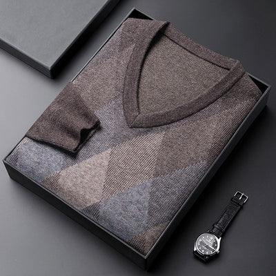 Suéter Cuello V Grueso para Hombre - Prenda Base Térmica - Image 9
