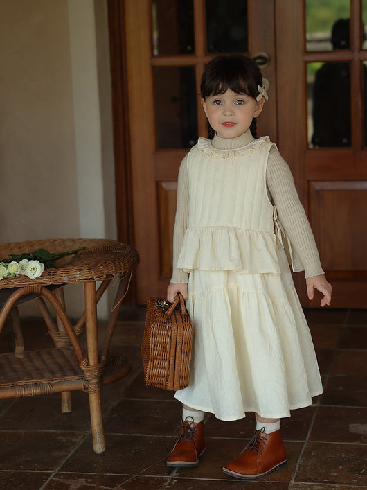 Suéter Infantil de Cuello Alto Medio para Niñas - Prenda Base Tejida Versátil Primavera Otoño - Image 12