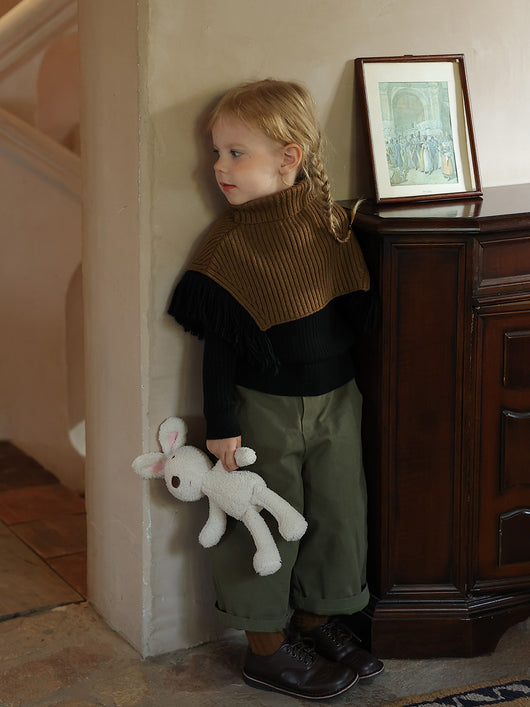 Suéter Infantil de Cuello Alto Medio para Niñas - Prenda Base Tejida Versátil Primavera Otoño - Image 13
