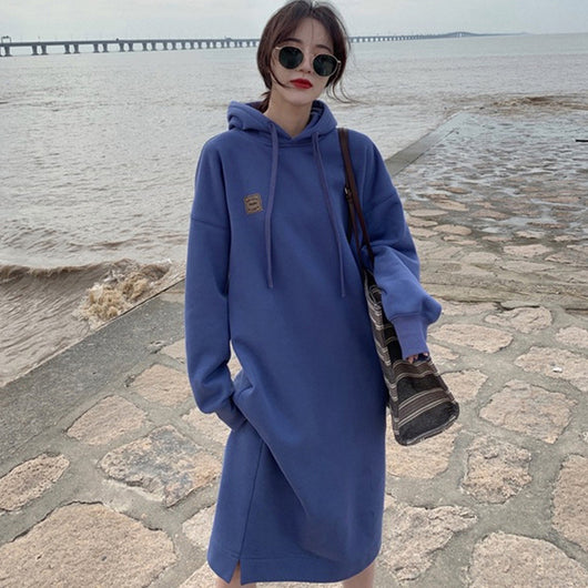 Vestido Sudadera con Capucha Brushed para Mujer - Image 9