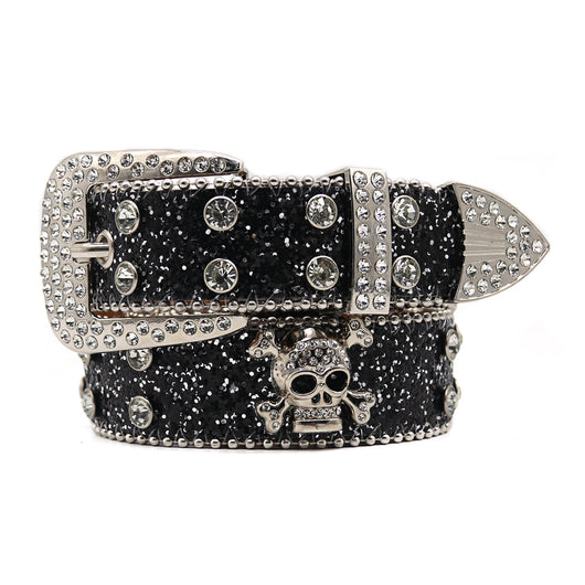 Cinturón Ancho para Hombre con Calavera de Cristales - Image 13