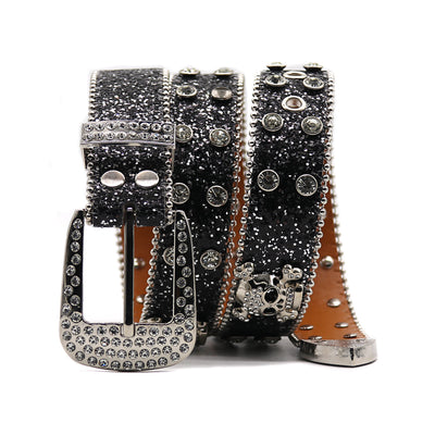 Cinturón Ancho para Hombre con Calavera de Cristales - Image 17