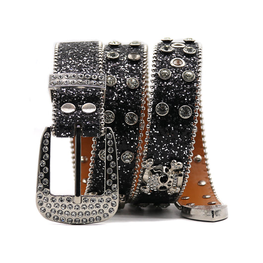 Cinturón Ancho para Hombre con Calavera de Cristales - Image 17