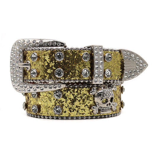 Cinturón Ancho para Hombre con Calavera de Cristales - Image 19