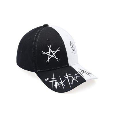 Gorra Snapback Patchwork Graffiti Blanco y Negro - Estilo Hip Hop Urbano Unisex - Image 3