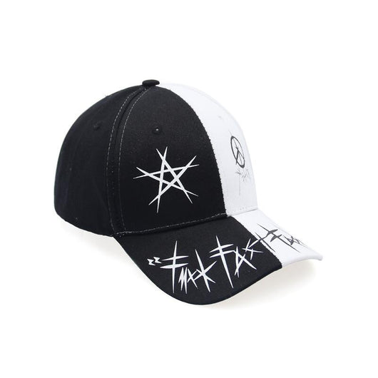 Gorra Snapback Patchwork Graffiti Blanco y Negro - Estilo Hip Hop Urbano Unisex - Image 3