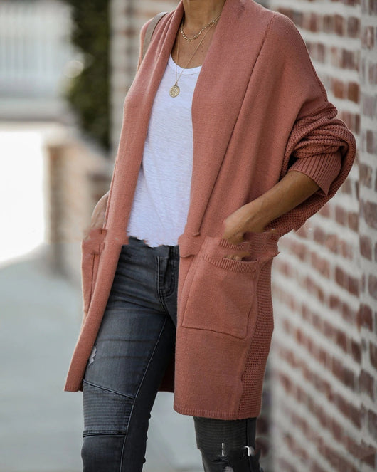 Cardigan Suéter Mujer Mangas Murciélago Abrigo Invierno - Image 10