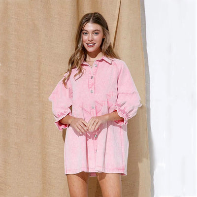 Jumpsuit Polo Denim con Mangas Farol - Image 7