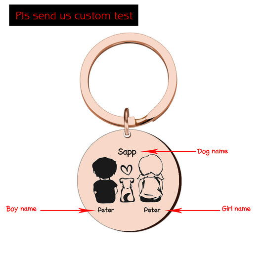 Llavero Redondo Personalizado con Nombre de Mascota para Toda la Familia - Image 4