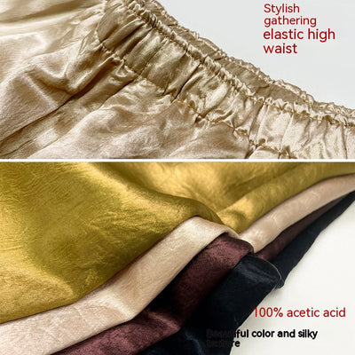Pantalones Rectos de Triacetato con Pliegues para Primavera - Image 3