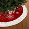 Falda para Árbol de Navidad Terciopelo Rojo con Copos de Nieve