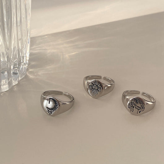 Anillo de Plata Esterlina con Elemento Tallado - Image 9