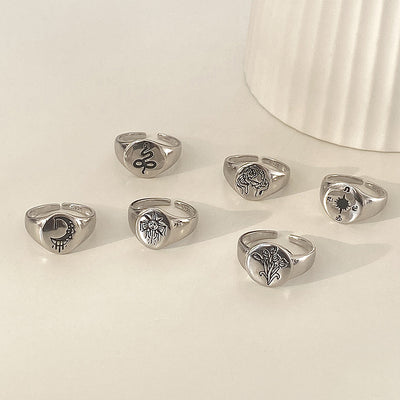 Anillo de Plata Esterlina con Elemento Tallado - Image 10